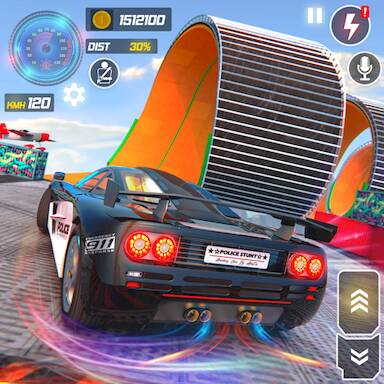 Скачать взломанную Police Car Stunts Racing Games [Мод меню] MOD apk на Андроид