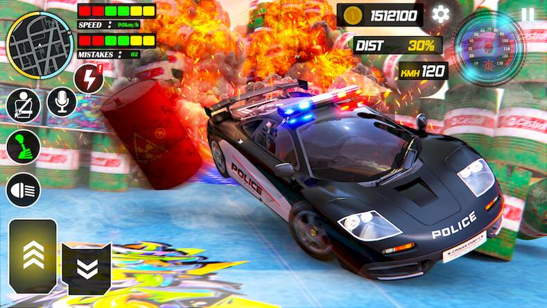 Скачать взломанную Police Car Stunts Racing Games [Мод меню] MOD apk на Андроид