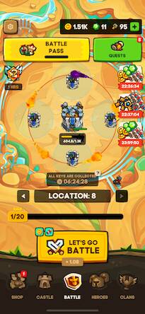 Скачать взломанную Apexlands- idle tower defense [Много монет] MOD apk на Андроид