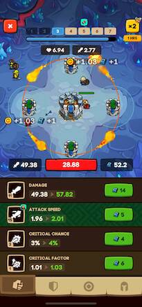 Скачать взломанную Apexlands- idle tower defense [Много монет] MOD apk на Андроид