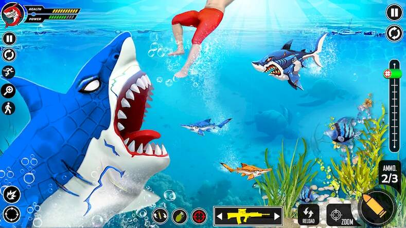 Скачать взломанную Shark Attack FPS Sniper Game [Мод меню] MOD apk на Андроид