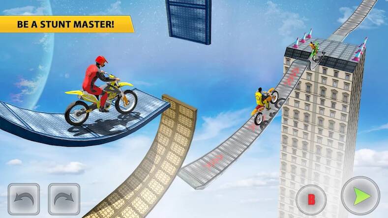 Скачать взломанную Bike Stunt Race 3D: Bike Games [Много денег] MOD apk на Андроид