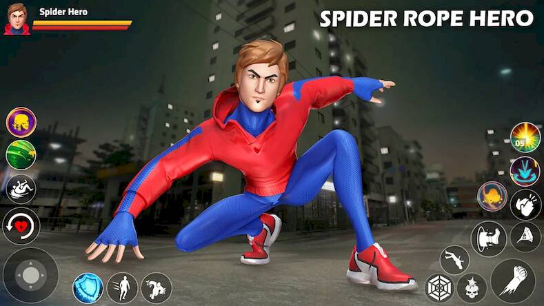 Скачать взломанную Spider Rope Hero: Gang War [Много денег] MOD apk на Андроид