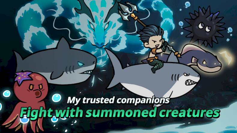 Скачать взломанную Raising Poseidon: Idle RPG [Много монет] MOD apk на Андроид