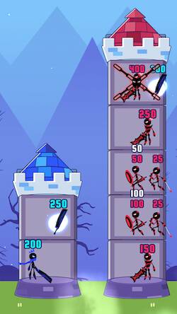 Скачать взломанную Hero Castle War: Tower Attack [Много монет] MOD apk на Андроид