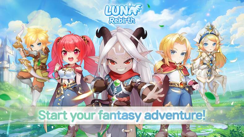 Скачать взломанную Luna Rebirth: Idle MMORPG [Бесплатные покупки] MOD apk на Андроид