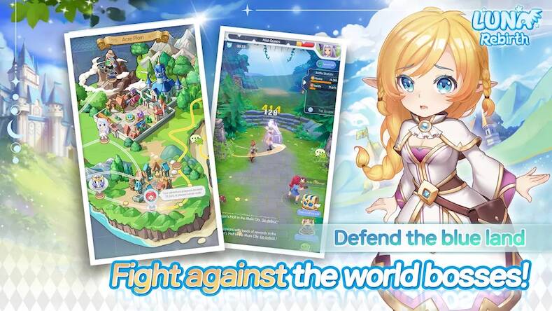Скачать взломанную Luna Rebirth: Idle MMORPG [Бесплатные покупки] MOD apk на Андроид