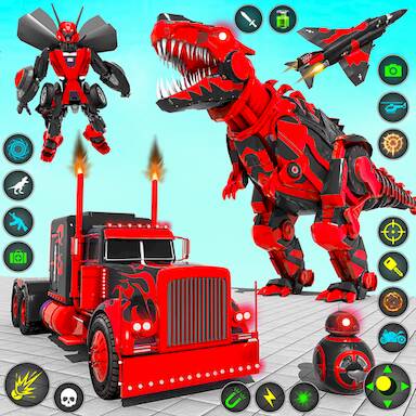 Скачать взломанную Dino Robot Car Transform 3DWar [Мод меню] MOD apk на Андроид
