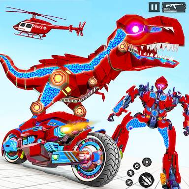 Скачать взломанную Dino Robot Car Transform 3DWar [Мод меню] MOD apk на Андроид