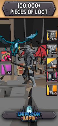 Скачать взломанную Dungeon Life - IDLE RPG [Много монет] MOD apk на Андроид