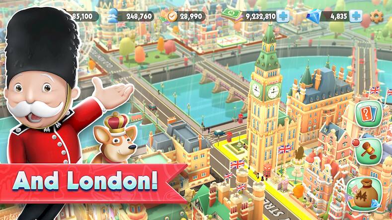 Скачать взломанную MONOPOLY Tycoon [Много монет] MOD apk на Андроид