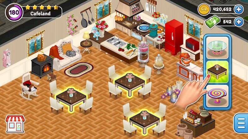 Скачать взломанную Cafeland - Restaurant Cooking [Много монет] MOD apk на Андроид