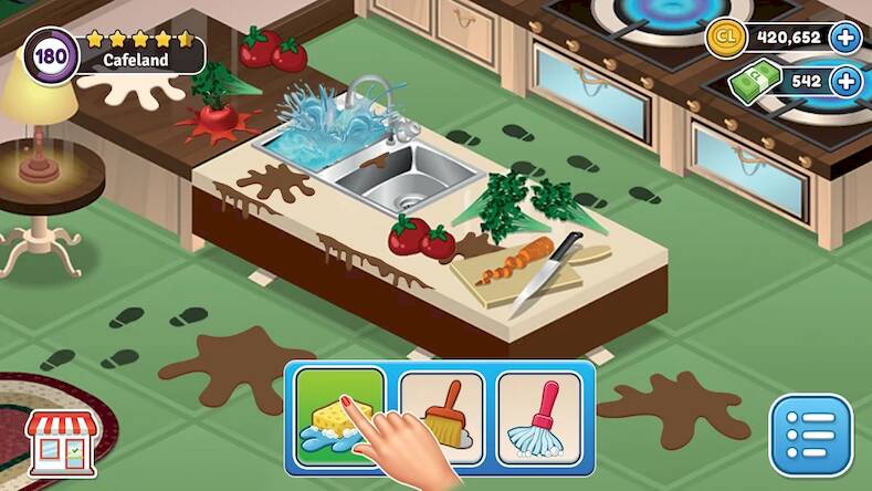 Скачать взломанную Cafeland - Restaurant Cooking [Много монет] MOD apk на Андроид