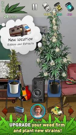 Скачать взломанную Weed Firm 2: Bud Farm Tycoon [Бесплатные покупки] MOD apk на Андроид