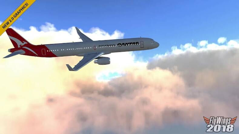Скачать взломанную Flight Simulator 2018 FlyWings [Мод меню] MOD apk на Андроид