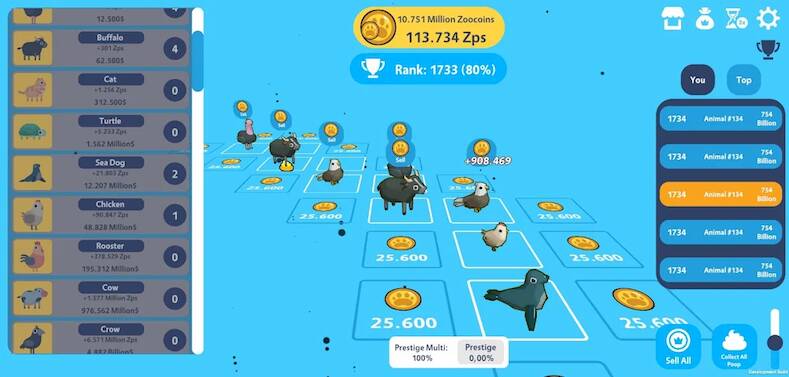 Скачать взломанную Animal Zoo Clicker [Бесплатные покупки] MOD apk на Андроид