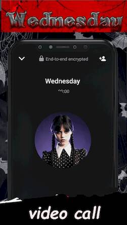 Скачать взломанную Wednesday Fake Call Video [Много денег] MOD apk на Андроид