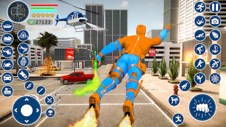 Скачать взломанную Super Rope Hero Game [Бесплатные покупки] MOD apk на Андроид
