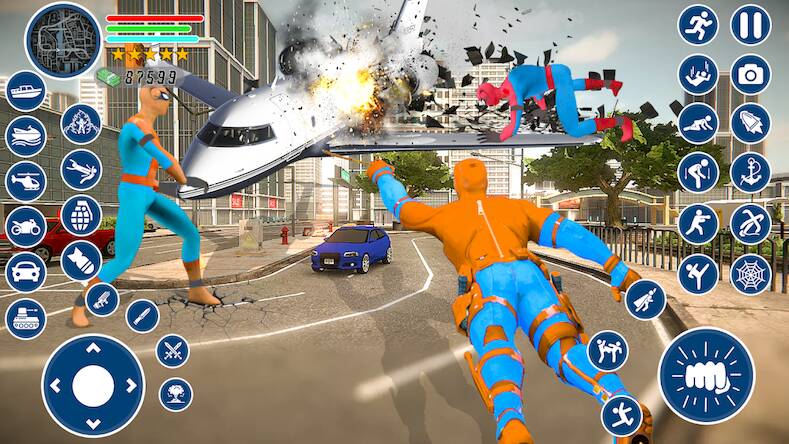 Скачать взломанную Super Rope Hero Game [Бесплатные покупки] MOD apk на Андроид