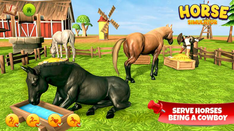 Скачать взломанную Симулятор Лошади Семейная Игра [Много денег] MOD apk на Андроид