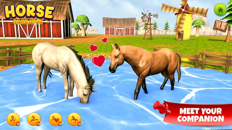 Скачать взломанную Симулятор Лошади Семейная Игра [Много денег] MOD apk на Андроид