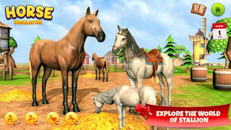 Скачать взломанную Симулятор Лошади Семейная Игра [Много денег] MOD apk на Андроид