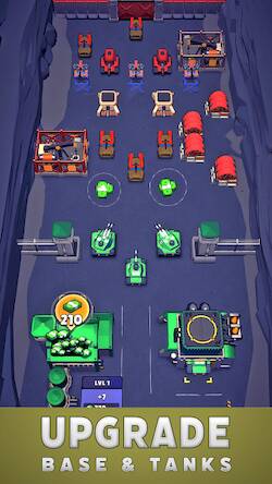 Скачать взломанную Idle Wars: Tank Merger [Много денег] MOD apk на Андроид
