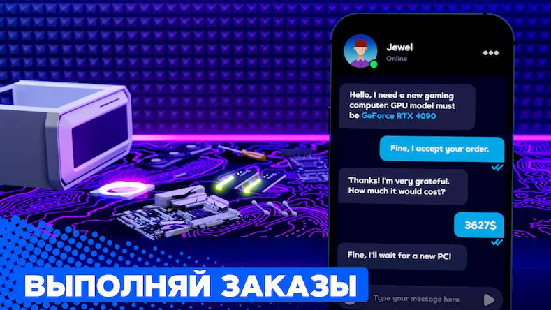 Скачать взломанную PC Creator 2 - PC Building Sim [Много денег] MOD apk на Андроид