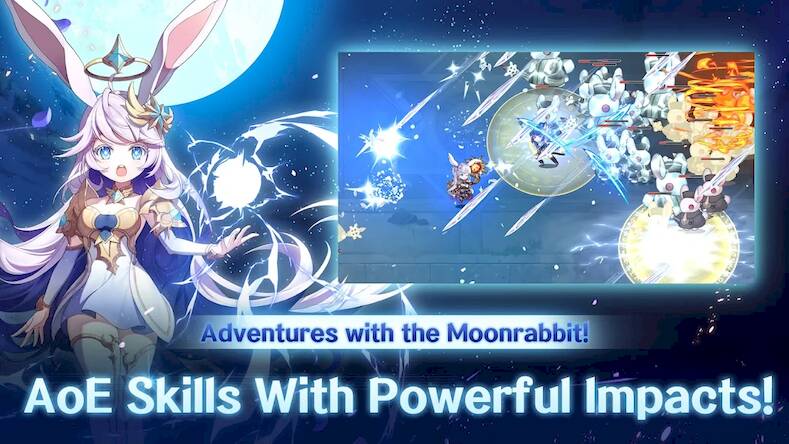 Скачать взломанную Idle Moon Rabbit: AFK RPG [Мод меню] MOD apk на Андроид