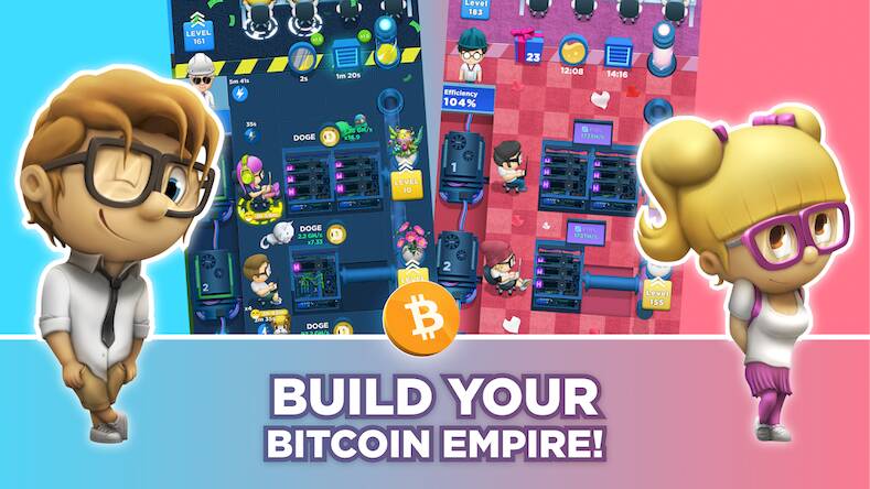 Скачать взломанную Crypto Idle Miner: Bitcoin Inc [Много монет] MOD apk на Андроид
