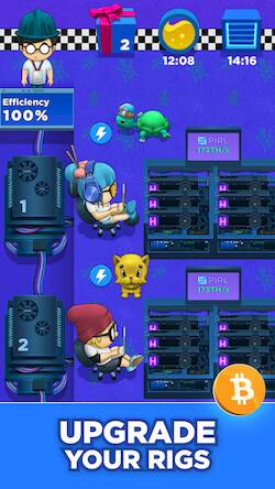 Скачать взломанную Crypto Idle Miner: Bitcoin Inc [Много монет] MOD apk на Андроид