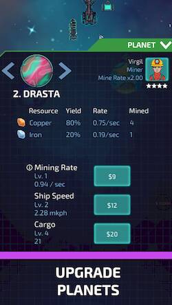 Скачать взломанную Idle Planet Miner [Много монет] MOD apk на Андроид