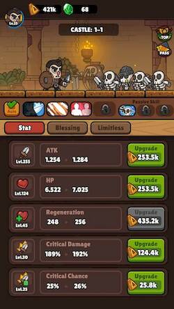 Скачать взломанную Idle RPG Adventure Hero [Много монет] MOD apk на Андроид