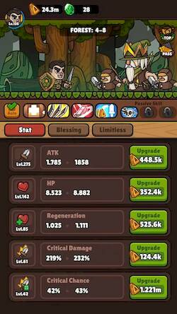 Скачать взломанную Idle RPG Adventure Hero [Много монет] MOD apk на Андроид