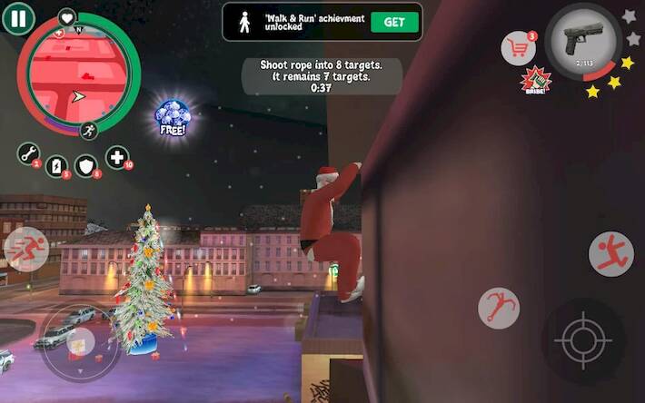 Скачать взломанную Crime Santa [Бесплатные покупки] MOD apk на Андроид