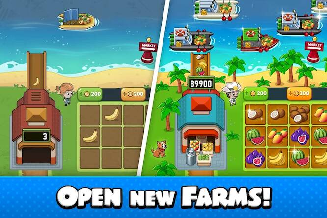 Скачать взломанную Idle Farm Tycoon - Merge Crops [Много монет] MOD apk на Андроид