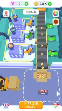 Скачать взломанную Idle Candy Factory [Много денег] MOD apk на Андроид