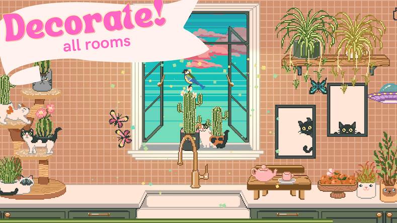 Скачать взломанную Window Garden - Lofi Idle Game [Много денег] MOD apk на Андроид