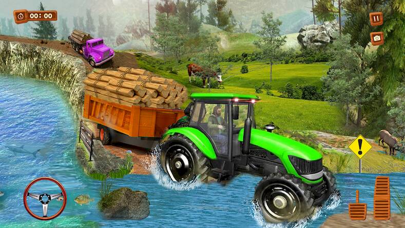 Скачать взломанную Real Tractor Farming Simulator [Много денег] MOD apk на Андроид