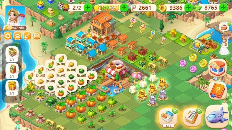 Скачать взломанную Merge Island : Farm Day [Бесплатные покупки] MOD apk на Андроид