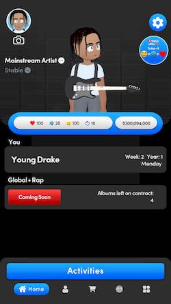 Скачать взломанную Music Wars Rockstar Rapper Sim [Много денег] MOD apk на Андроид