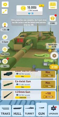 Скачать взломанную Idle Tanks 3D Model Builder [Много денег] MOD apk на Андроид