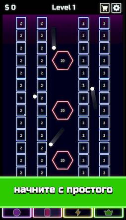 Скачать взломанную Idle Brick Breaker [Много монет] MOD apk на Андроид