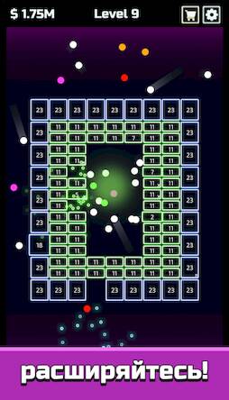 Скачать взломанную Idle Brick Breaker [Много монет] MOD apk на Андроид