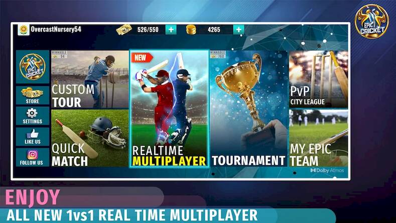 Скачать взломанную Epic Cricket - Big League Game [Много денег] MOD apk на Андроид