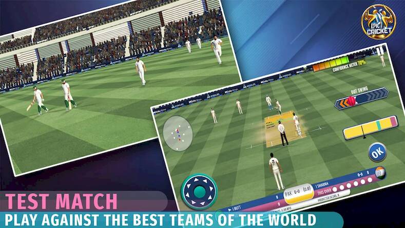 Скачать взломанную Epic Cricket - Big League Game [Много денег] MOD apk на Андроид