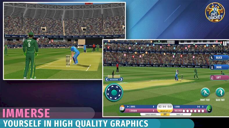 Скачать взломанную Epic Cricket - Big League Game [Много денег] MOD apk на Андроид