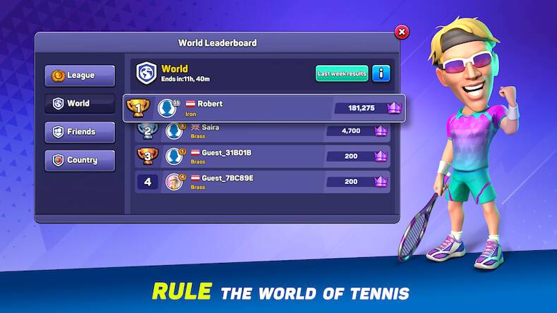 Скачать взломанную Mini Tennis: Perfect Smash [Много денег] MOD apk на Андроид