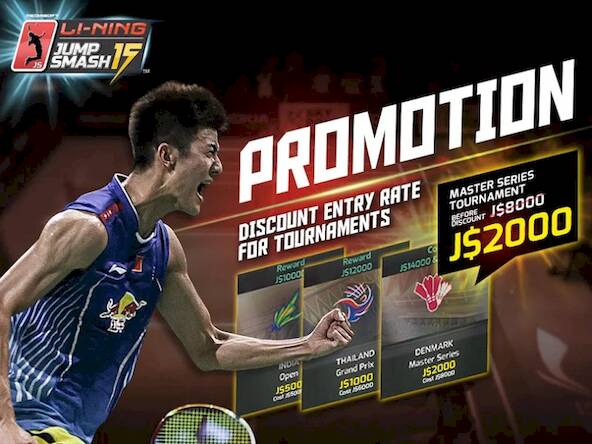 Скачать взломанную LiNing Jump Smash 15 Badminton [Много денег] MOD apk на Андроид
