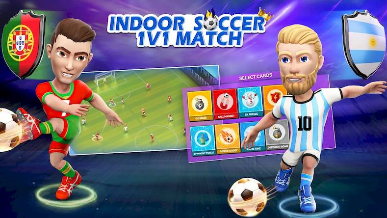 Скачать взломанную Indoor Futsal: Mobile Soccer [Мод меню] MOD apk на Андроид